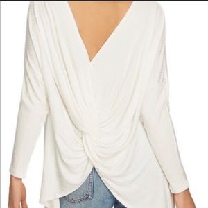 1. State Cream Twist-Back V-Neck Tunic